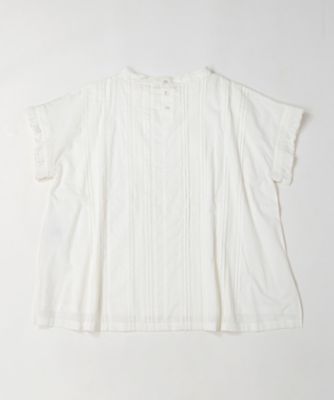 キュロトップ　ピンタックと手刺繍の立襟ショートスリーブ　１３０３６５１ー５７