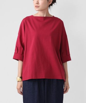 ＜BASCO (Women/大きいサイズ)＞リゼット・Ｂ　ボートネック切替コットントップス　１３０６７６１ー７