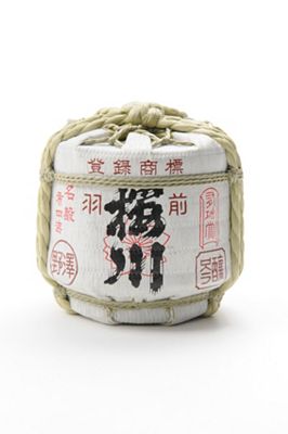 山形県＜野沢酒造場＞羽前桜川　吟醸　ミニ樽　金箔入