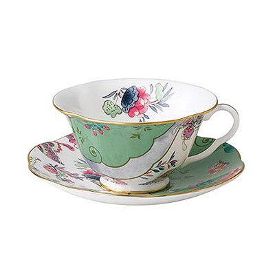 WEDGWOOD/ウェッジウッド バタフライ　ブルーム　ティーカップ＆ソーサー（グリーン）