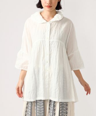 ＜BASCO (Women/大きいサイズ)＞ブニカ　ふわり丸襟のビッグシルエットブラウス