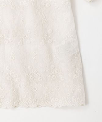 レイラブラウス　刺繍素材のドレープスリーブトップ　１３１２８５２ー１０