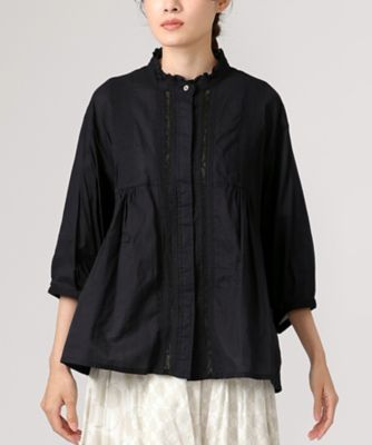 BASCO (Women/大きいサイズ)/バスコ レナードブラウス　ピンタックとはしごレースのフリルブラウス　１３１３５５２ー１０