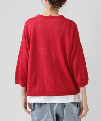 セルバカーデ リネン素材のVネックカーディガン 1313762ー10