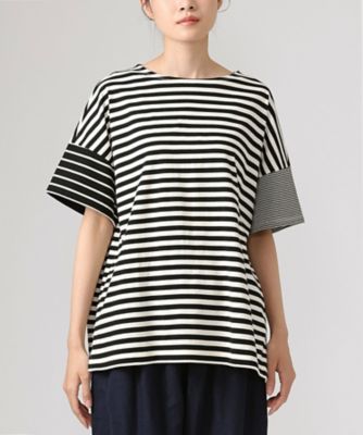 BASCO (Women/大きいサイズ)/バスコ クルトップ・Ｅ　ボーダー配色のオーバーサイズトップス　１３１７９５２ー７