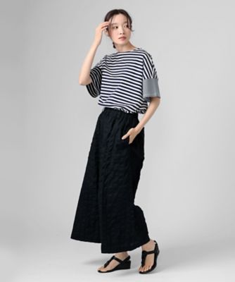 クルトップ・Ｅ　ボーダー配色のオーバーサイズトップス　１３１７９５２ー７