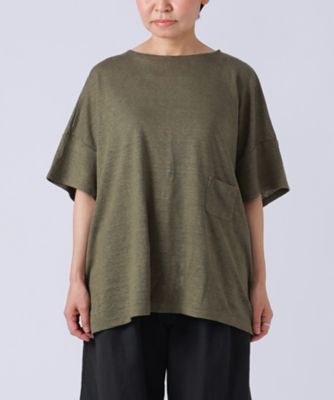 ＜BASCO (Women/大きいサイズ)＞クルトップ・Ｃ　スラブ感リネンのオーバーサイズトップス