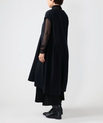 ジネット ストレッチポンチ素材の切り替えタックチュニック