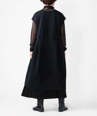 ジネット ストレッチポンチ素材の切り替えタックチュニック