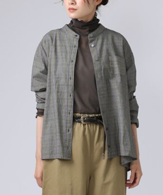 Y's 20AW ウール 総柄 グレンチェック タックドレス 1 アンジェ・グレン オリジナルグレンチェックの後ろタック