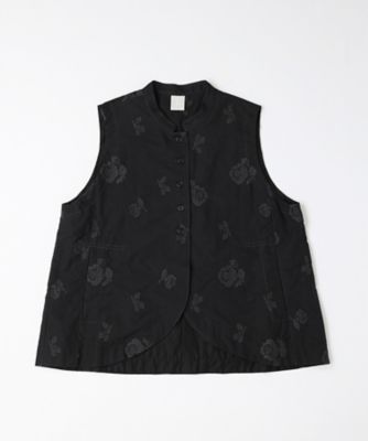 ラックベスト・シュシュ クロスステッチ刺繍のスタンドカラーベスト