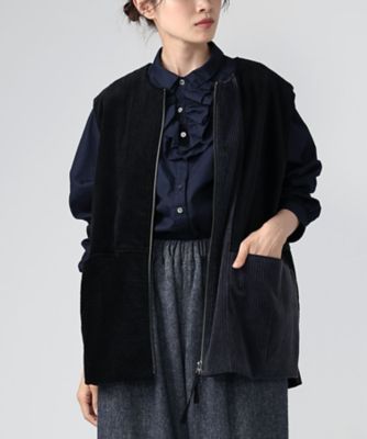 ＜BASCO (Women/大きいサイズ)＞マルンベスト　ミックスコーデュロイのジップベスト　１３２５０５３ー１０