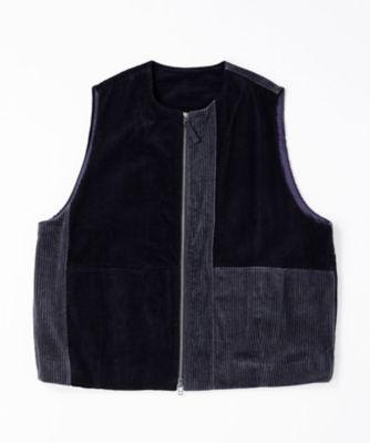 マルンベスト ミックスコーデュロイのジップベスト 1325053ー