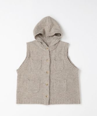 CHAOS GENTLEMAN LADY 24AW ウールボアフードベスト ポリーベスト ノンミュールジングウールのフード付きベスト