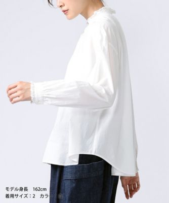 えみおわす ポケット シャツ ブラウス 白 コットン えみおわす ポケット シャツ ブラウス 白 コットン