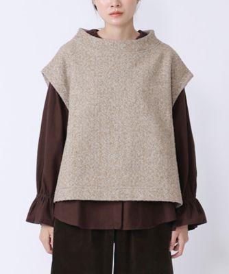 ジェネトップ ウールヘリンボンのプルオーバーベスト 1334243