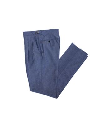 Ring jacket Napoli デニム　スラックス　48 ノープリーツ ガーメントダイ コットン×リネントラウザーズ