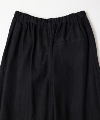アレッサパンツ　麻素材のボックスタックワイドパンツ　１４００５５１ー１０