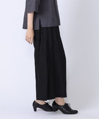 アレッサパンツ　麻素材のボックスタックワイドパンツ　１４００５５１ー１０