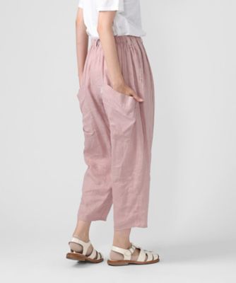 ＜BASCO (Women/大きいサイズ)＞マオパンツ麻・２０　リネン素材の後ろビックポケットパンツ　１４０１８６１ー１０