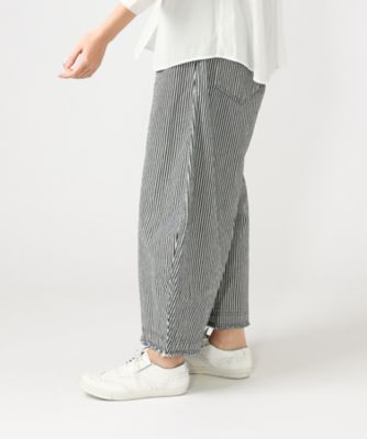 ライパンツ・ヒッコリー　コクーンシルエットのロングパンツ