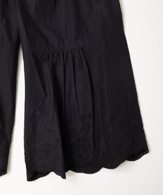 ペチパルセミ・Ｕ　花刺繍レースのレイヤードぺチパンツ　ショート丈　１４０５１５１ー１０