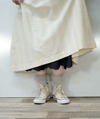 ペチパルセミ・Ｕ　花刺繍レースのレイヤードぺチパンツ　ショート丈　１４０５１５１ー１０