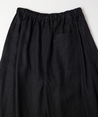 アレッサパンツ　麻素材のボックスタックワイドパンツ　プラスサイズ　１４１１６５１ー１０