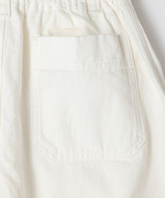 ベルパンツ・D 10オンスホワイトデニムのワイドパンツ