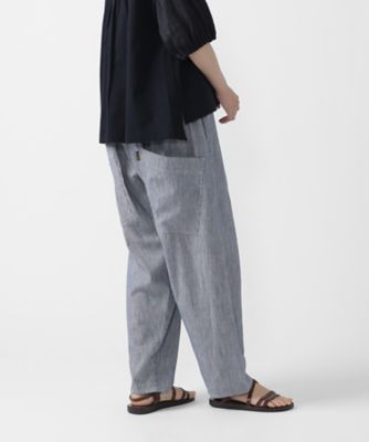 BASCO (Women/大きいサイズ)/バスコ マオパンツロング・３０　インディゴツイルセルビッチ素材のストライプ　１４１９３６２ー３