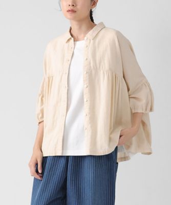 トップス バスコ BASCO リネン 麻 ジャケット ブラウス シャツ ホワイト