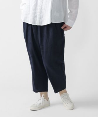 ＜BASCO (Women/大きいサイズ)＞マオパンツ麻・２１ー４　リネン素材のビッグポケットパンツ　プラスサイズ　１４２００６２ー１０