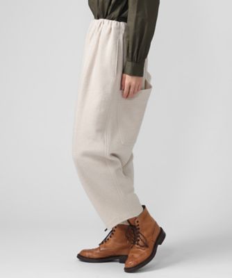 マオパンツ23 圧縮ウール素材裏地付きバックポケットパンツ