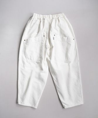 【定価2.5万】マオパンツ・ホワイト　人気のホワイトデニムバックポケットパンツ 再入荷】マオパンツ・ホワイト 人気のホワイトデニムバック