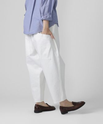 マオパンツ・ホワイト 人気のホワイトデニムバックポケットパンツ