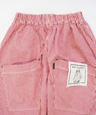 マオパンツロング 赤ヒッコリー 後ろビッグポケットパンツ