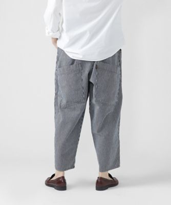 マオパンツヒッコリー 後ろビッグポケットパンツ ヒッコリーストライプ