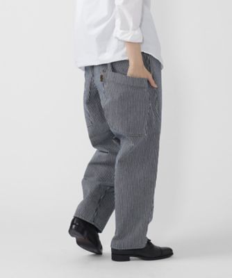 マオパンツロングヒッコリー ロング丈の後ろビッグポケットパンツ