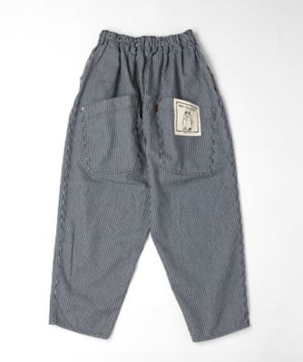 マオパンツロングヒッコリー ロング丈の後ろビッグポケットパンツ