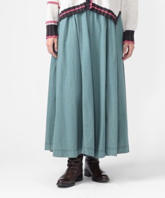 ＜BASCO (Women/大きいサイズ)＞サキスカート・Ｕ　８オンスデニム　ブリーチオーバーダイのフレアスカート　１５０７８６１ー４