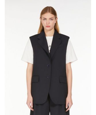 Max Mara Weekend ヴァージンウール　ラビットファー　ジレ Max Mara Weekend ヴァージンウール ラビットファー ジレ ピュア