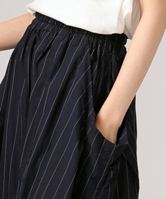 フィーネスカート・B ピンストライプのサイドポケットロングスカート