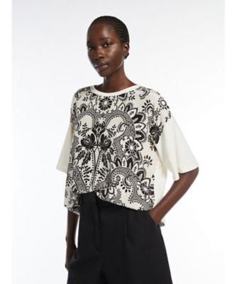 ＜Weekend Max Mara (Women) ＞プリントシルク＆ジャージーＴシャツ　１５９４１０８５２
