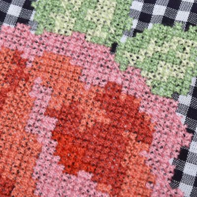 お花刺しゅうギンガムチェック刺しゅう　ブルマ付ワンピース