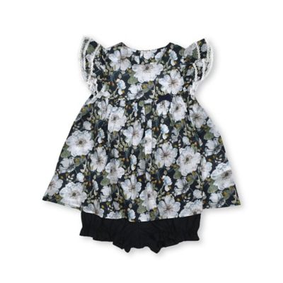 ＜Tartine et Chocolat (Baby&Kids) ＞リバティ（ＤｏｒｓｅｔＲｏｓｅ）セルロースリボン付きセットアップベビー