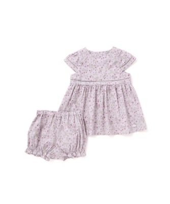 Tartine et Chocolat (Baby&Kids) /タルティーヌ・エ・ショコラ すみれ花プリント　はしごレースブルマ付きワンピース　ベビー　１７０２－７５０１３