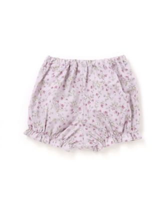 すみれ花プリント はしごレースブルマ付きワンピース ベビー 1702