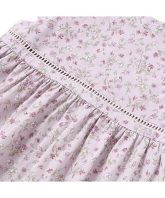 すみれ花プリント はしごレースブルマ付きワンピース ベビー 1702 
