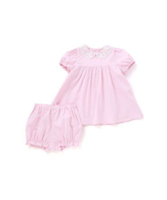 Tartine et Chocolat (Baby&Kids) /タルティーヌ・エ・ショコラ 襟レースシャンブレーワンピース＋ブルマ　２点セット　１７０２８２０２２