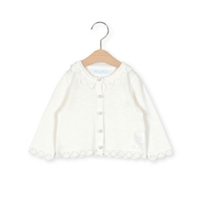 ＜Tartine et Chocolat (Baby&Kids) ＞柄編みスカラップセーターカーディガンベビー